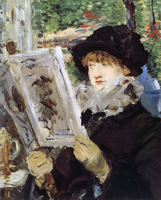 Edouard Manet La Lecture de l-Illustre oil painting image